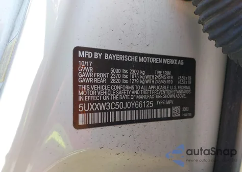 2018 BMW X4 xDrive28I from USA, damaged, VIN 5UXXW3C50J0Y66125